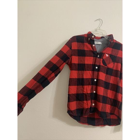 Abercrombie Kids, Red Plaid Button Up , Size 15/16 - Picture 2 of 5